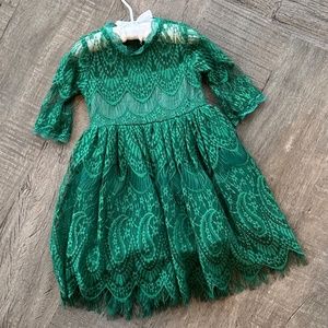 BELLA RAFAELA DRESS-EMERALD, Sz 2T
